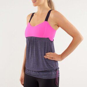 Lululemon Run: Back On Track Tank Black Swan / Raspberry Glo Light Size 4